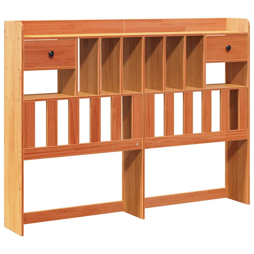 Tête de lit avec rangement cire marron 140cm bois massif de pin - XIOS