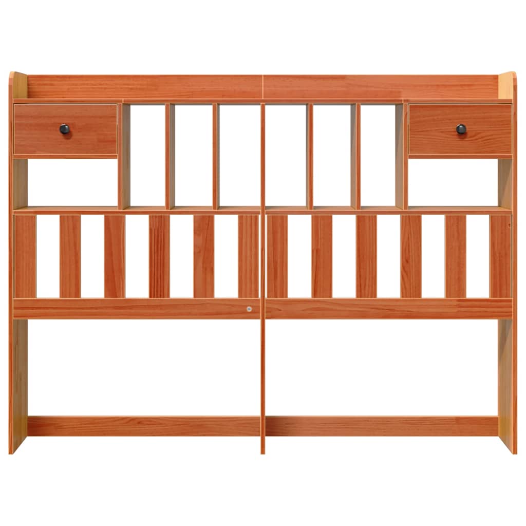 Tête de lit avec rangement cire marron 140cm bois massif de pin - XIOS