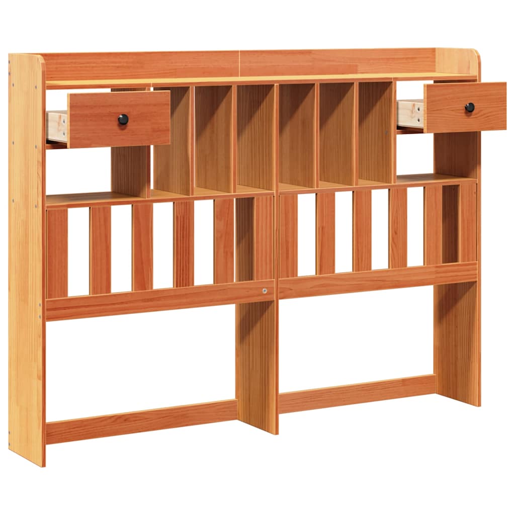 Tête de lit avec rangement cire marron 140cm bois massif de pin - XIOS