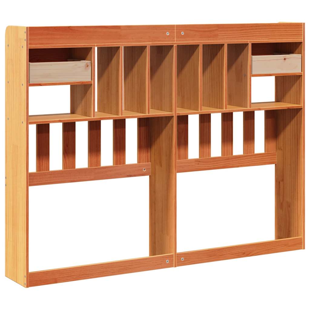 Tête de lit avec rangement cire marron 140cm bois massif de pin - XIOS