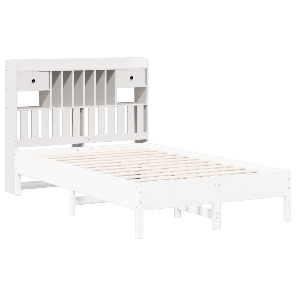 Tête de lit avec rangement blanc 135 cm bois massif de pin - XIOS