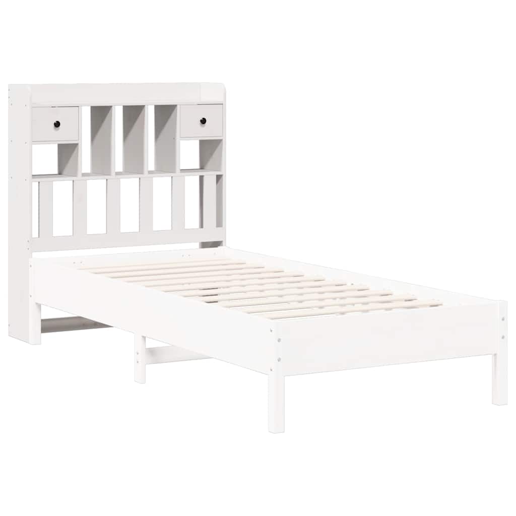Tête de lit avec rangement blanc 90 cm bois massif de pin - XIOS