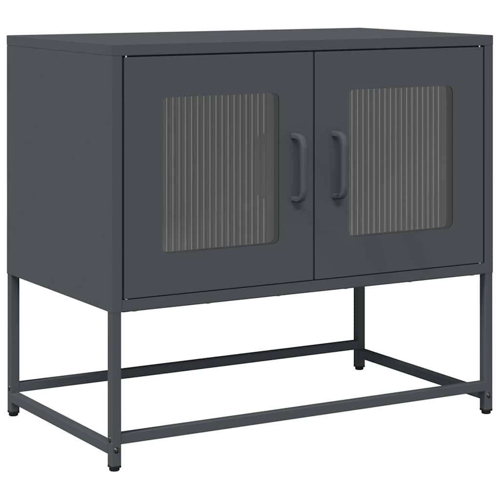 Meuble TV anthracite 68x39x60,5 cm acier laminé à froid - XIOS
