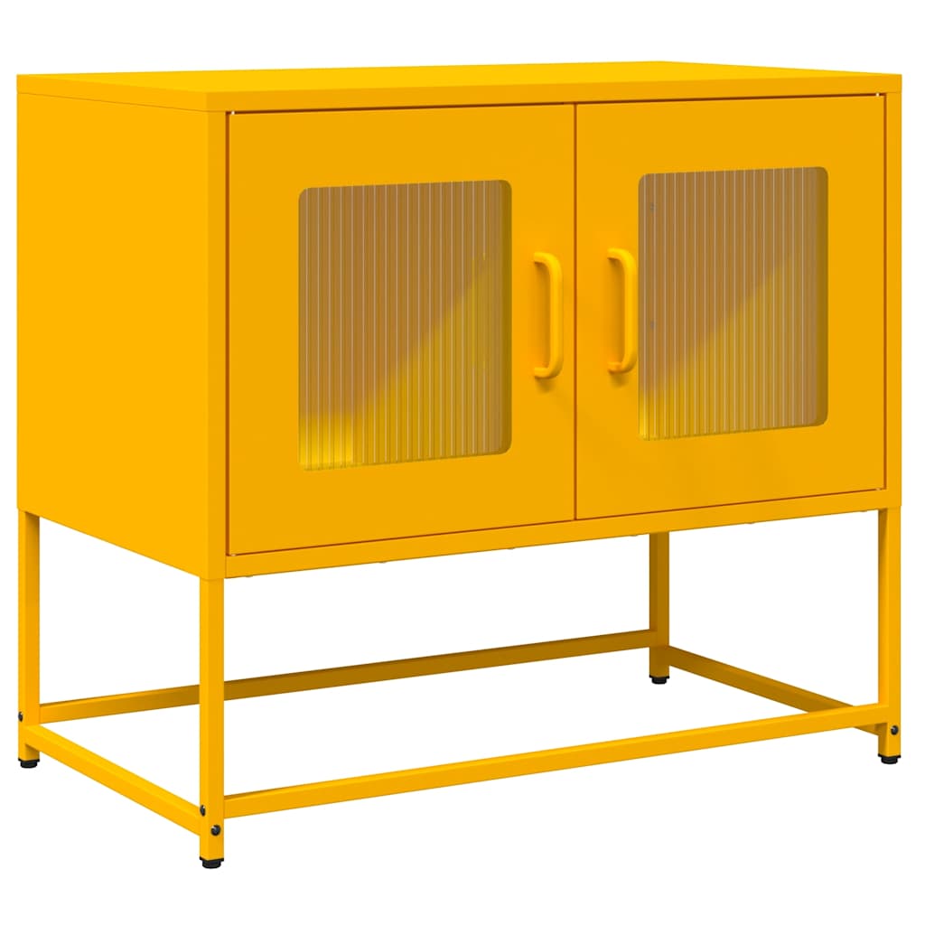 Meuble TV jaune moutarde 68x39x60,5 cm acier laminé à froid - XIOS