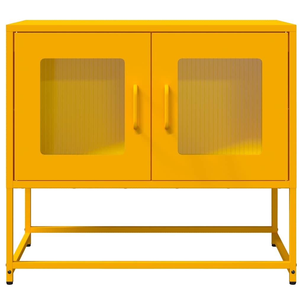 Meuble TV jaune moutarde 68x39x60,5 cm acier laminé à froid - XIOS