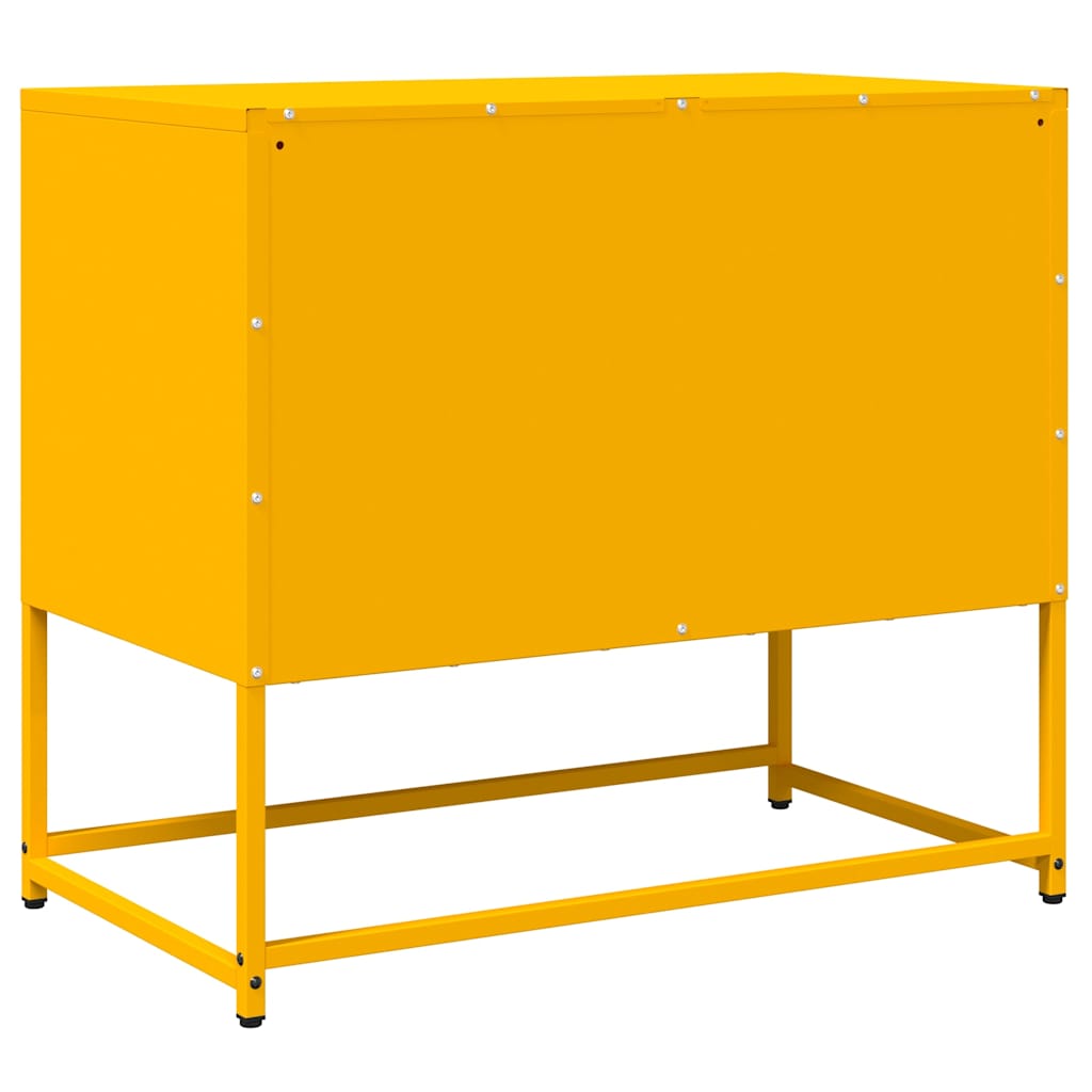 Meuble TV jaune moutarde 68x39x60,5 cm acier laminé à froid - XIOS