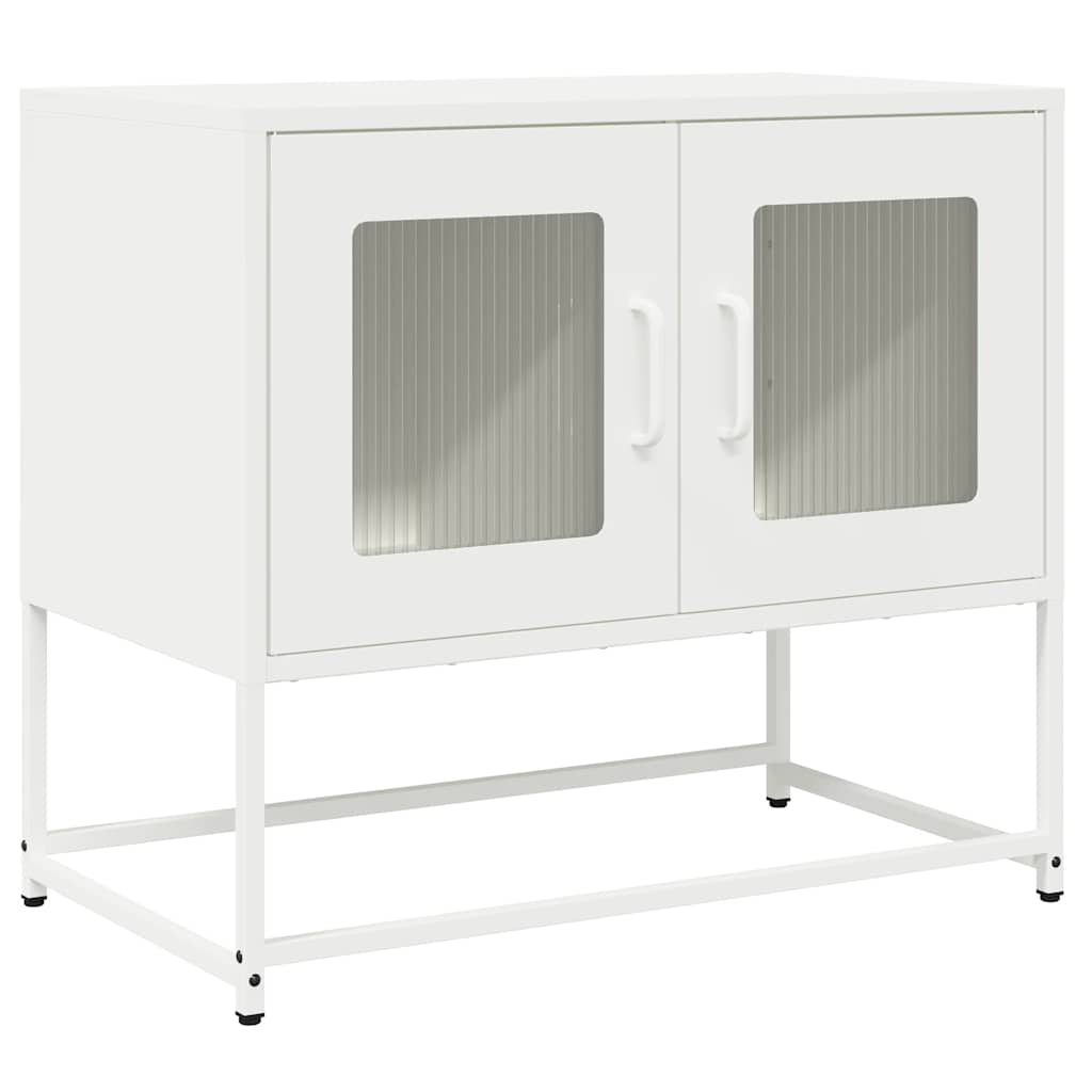 Meuble TV blanc 68x39x60,5 cm acier laminé à froid - XIOS