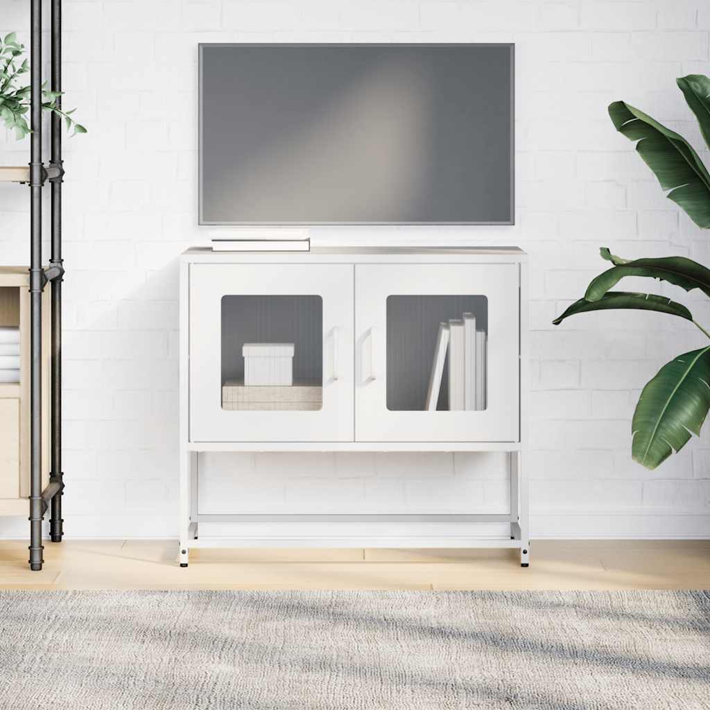 Meuble TV blanc 68x39x60,5 cm acier laminé à froid - XIOS