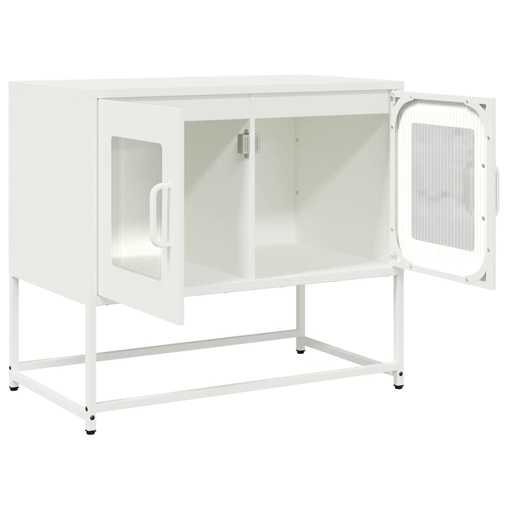 Meuble TV blanc 68x39x60,5 cm acier laminé à froid - XIOS