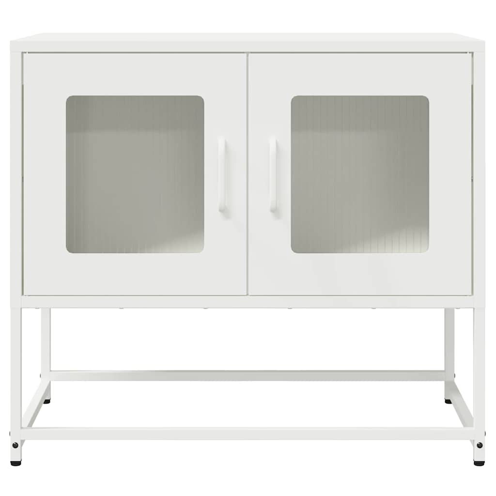 Meuble TV blanc 68x39x60,5 cm acier laminé à froid - XIOS