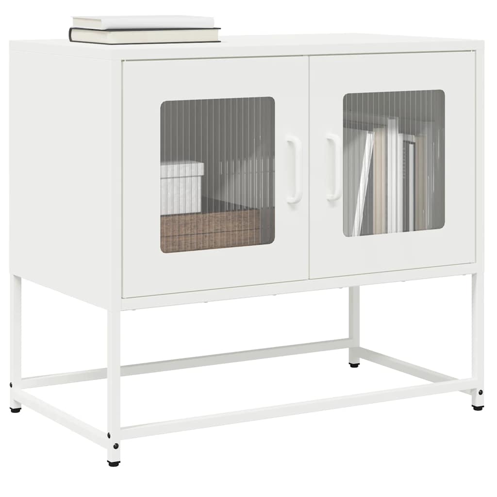 Meuble TV blanc 68x39x60,5 cm acier laminé à froid - XIOS