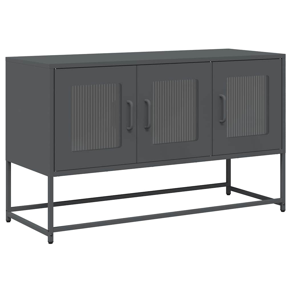 Meuble TV anthracite 100,5x39x60,5 cm acier laminé à froid - XIOS