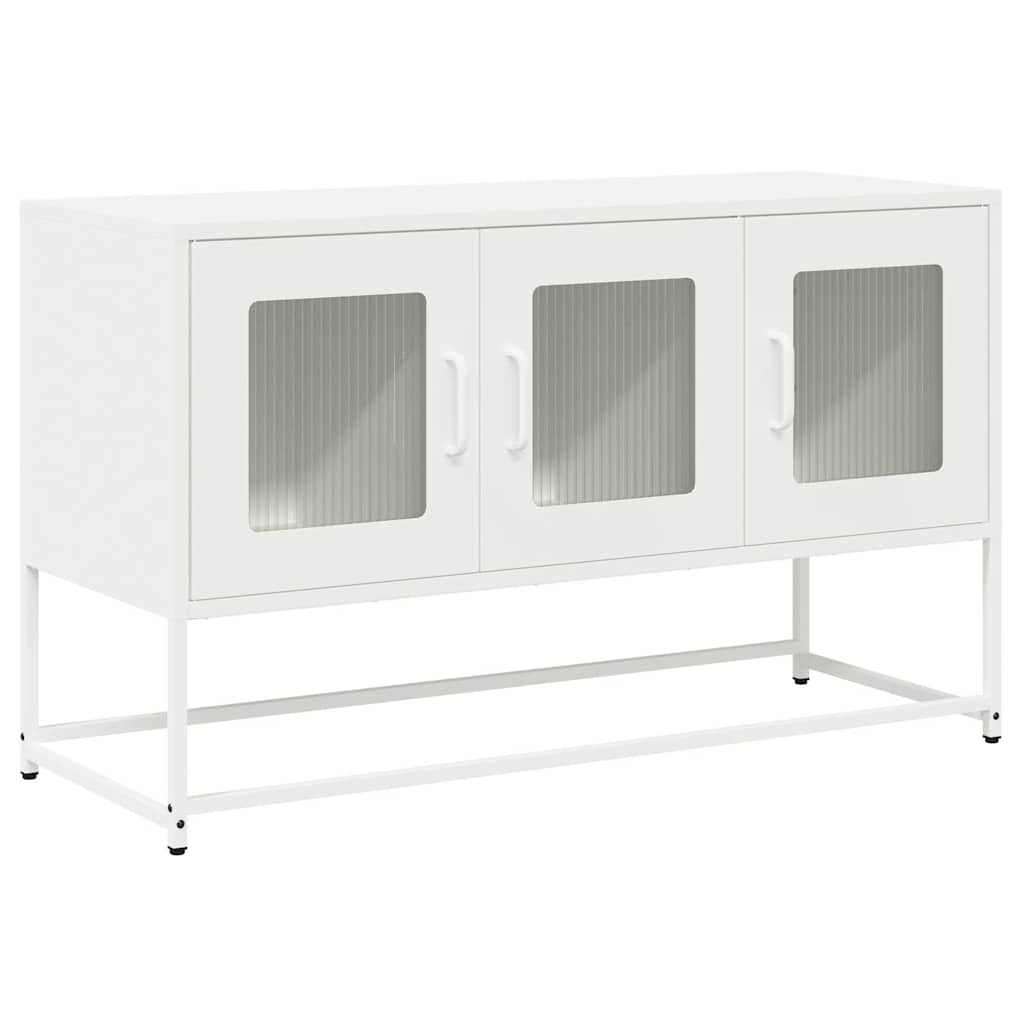 Meuble TV blanc 100,5x39x60,5 cm acier laminé à froid - XIOS