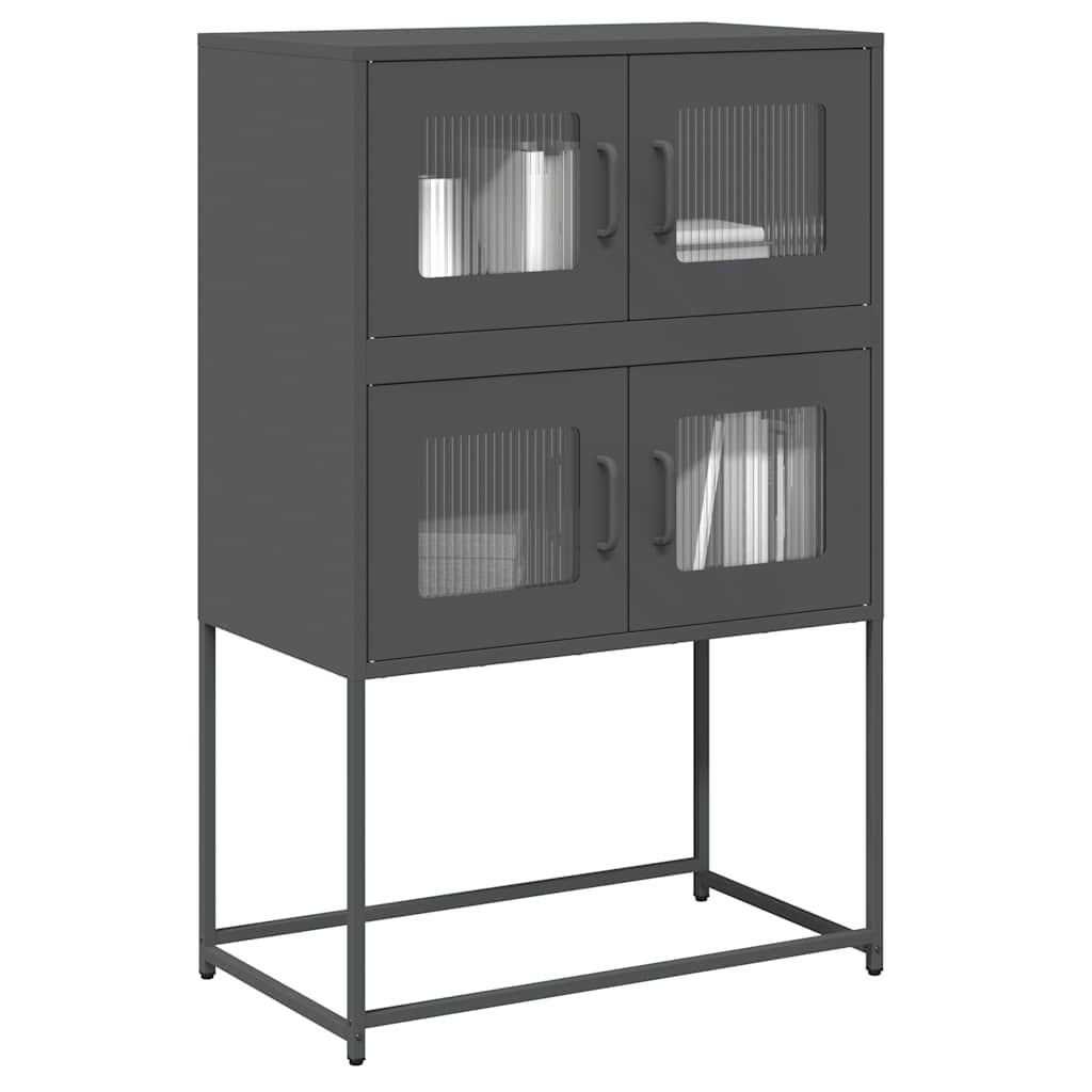 Buffet haut anthracite 68x39x107 cm acier - XIOS