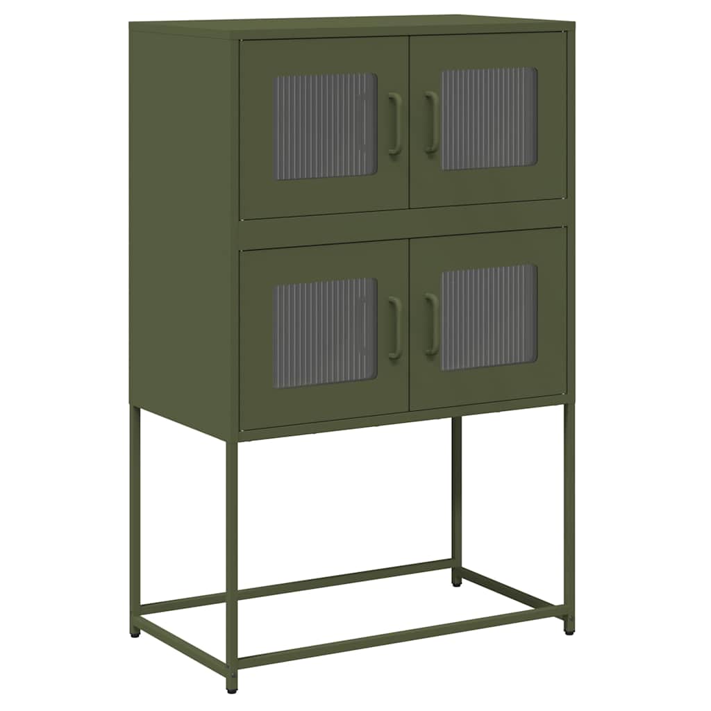 Buffet haut vert olive 68x39x107 cm acier - XIOS