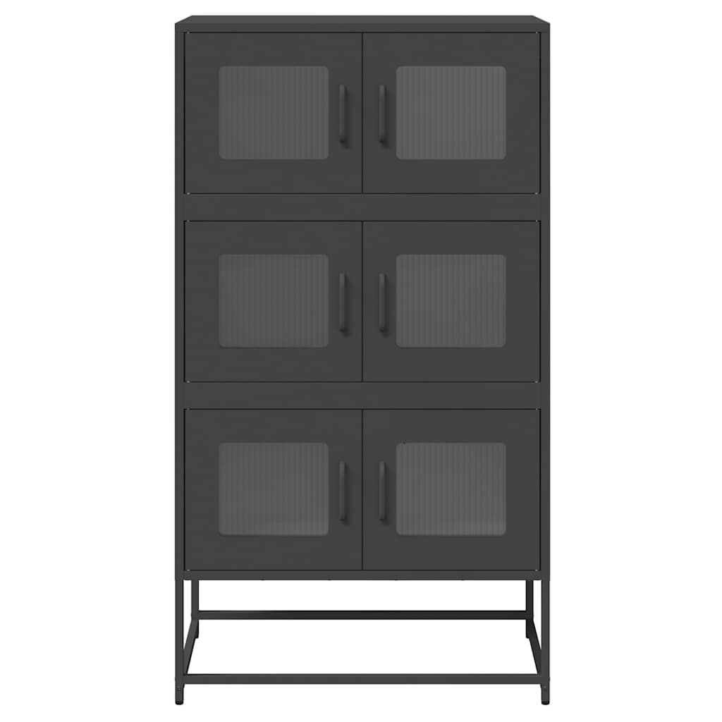 Buffet haut noir 68x39x123 cm acier - XIOS