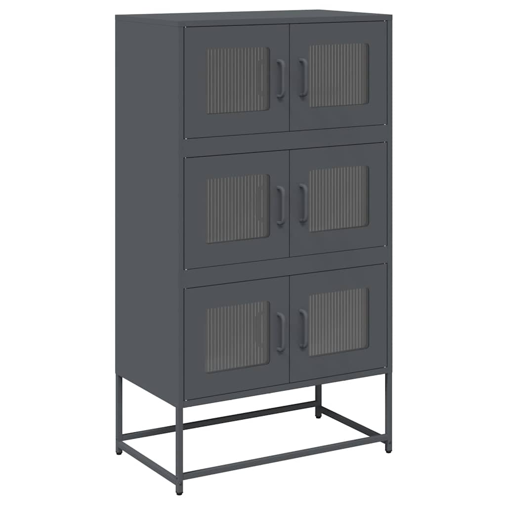 Buffet haut anthracite 68x39x123 cm acier - XIOS