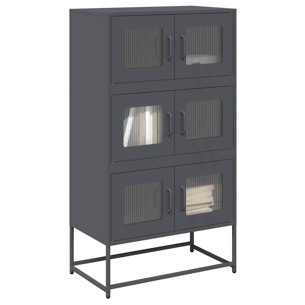 Buffet haut anthracite 68x39x123 cm acier - XIOS