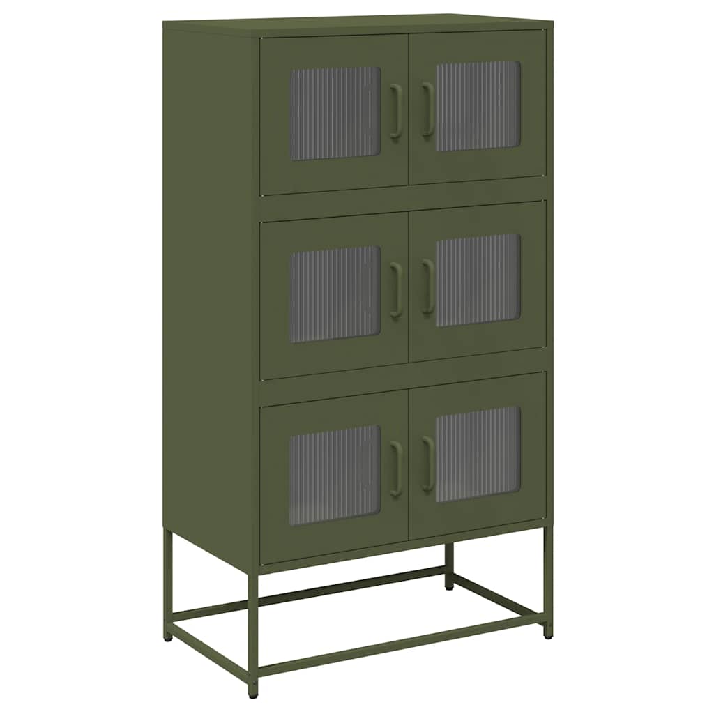 Buffet haut vert olive 68x39x123 cm acier - XIOS