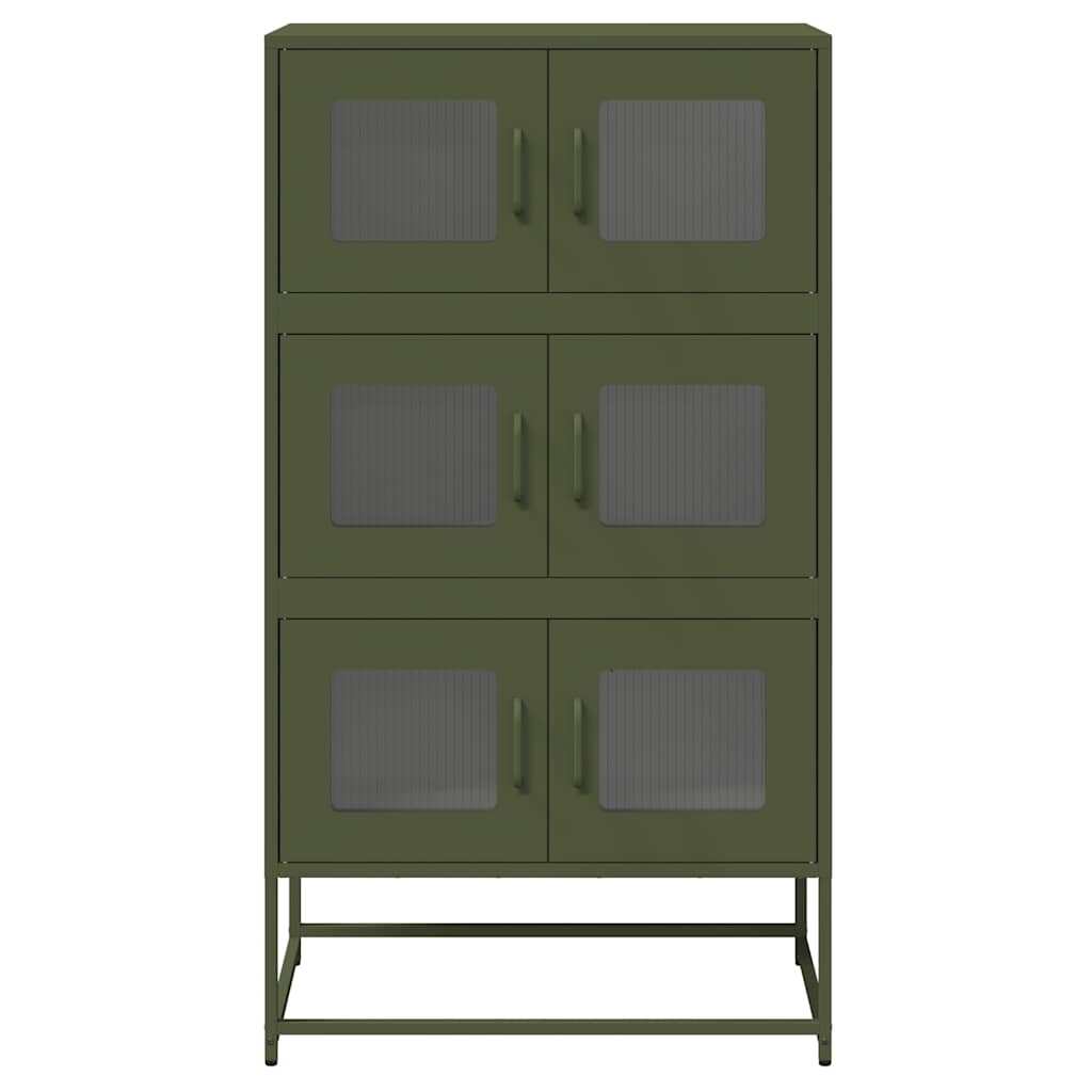 Buffet haut vert olive 68x39x123 cm acier - XIOS