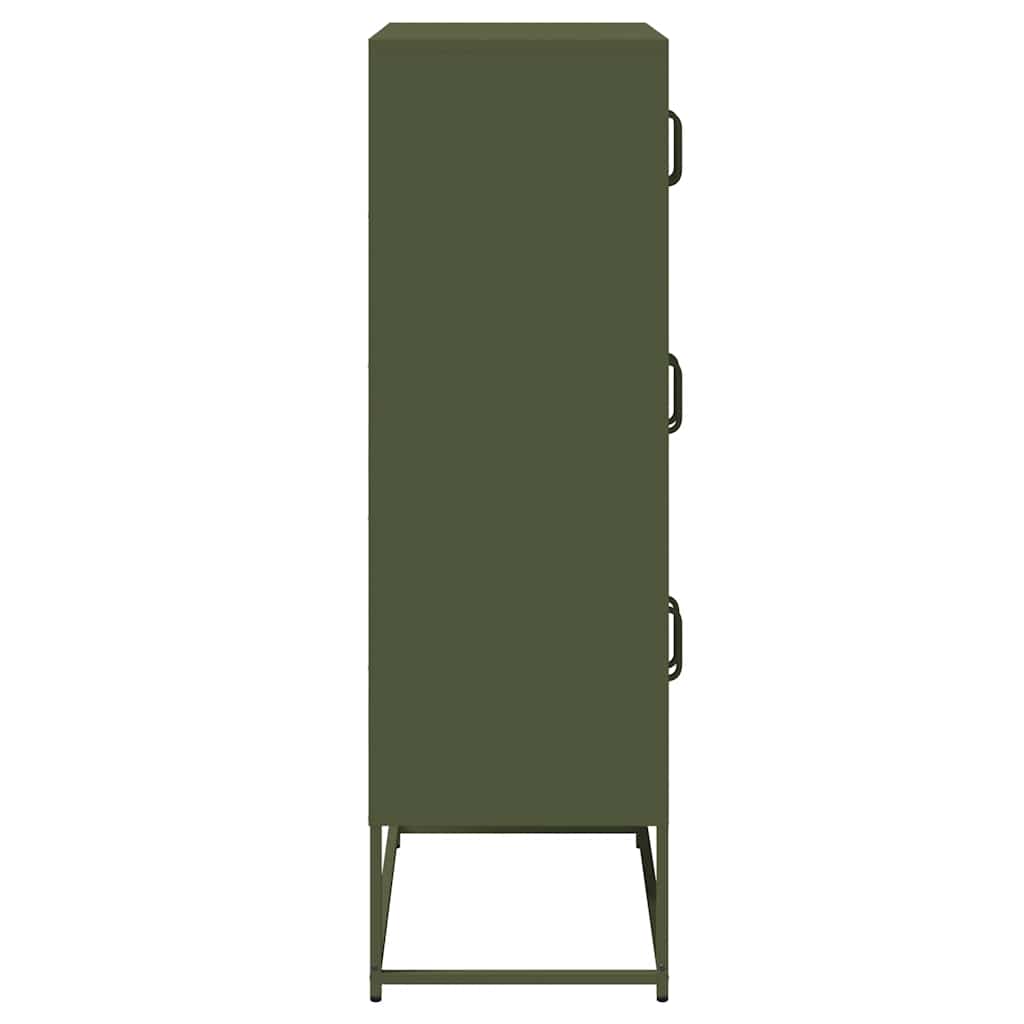 Buffet haut vert olive 68x39x123 cm acier - XIOS