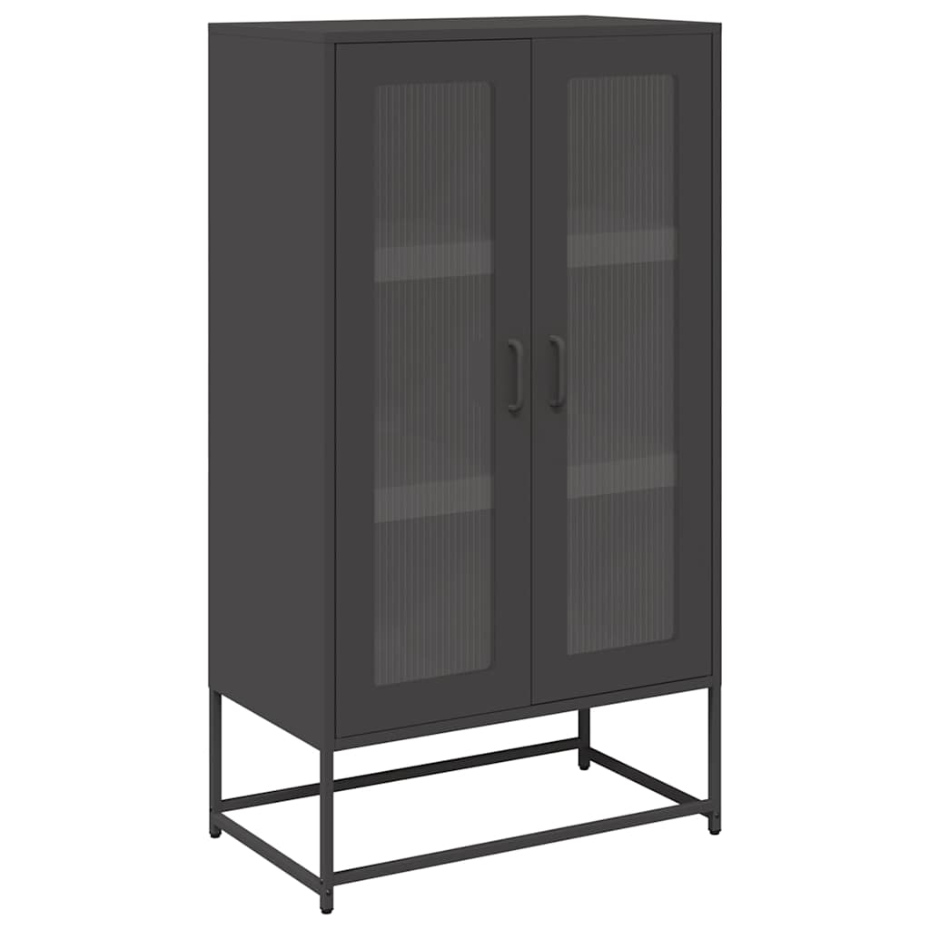 Buffet haut noir 68x39x123 cm acier - XIOS