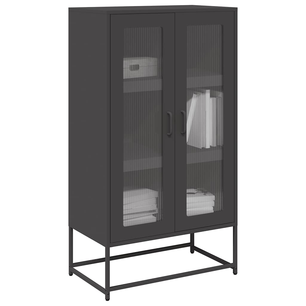 Buffet haut noir 68x39x123 cm acier - XIOS