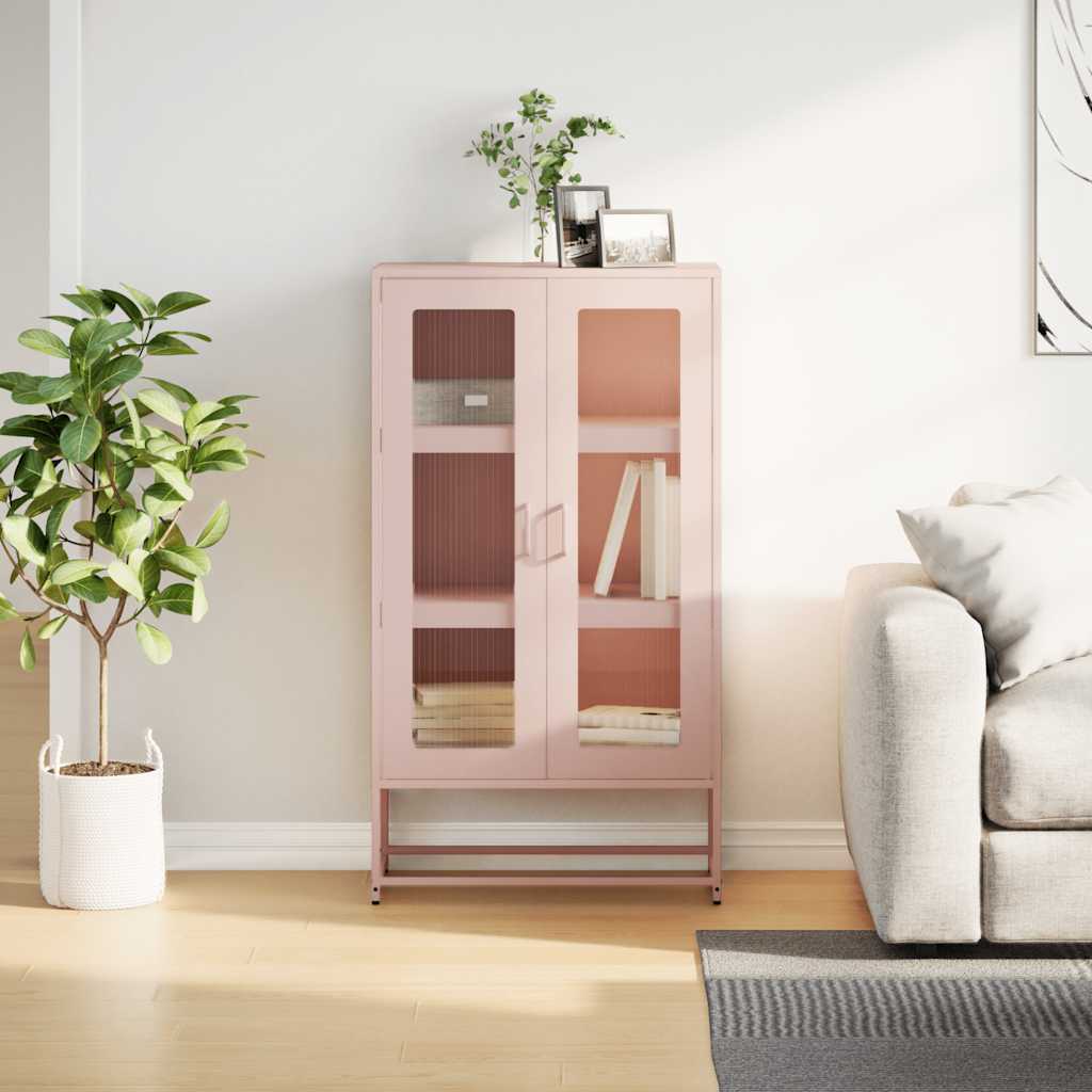 Buffet haut rose 68x39x123 cm acier - XIOS