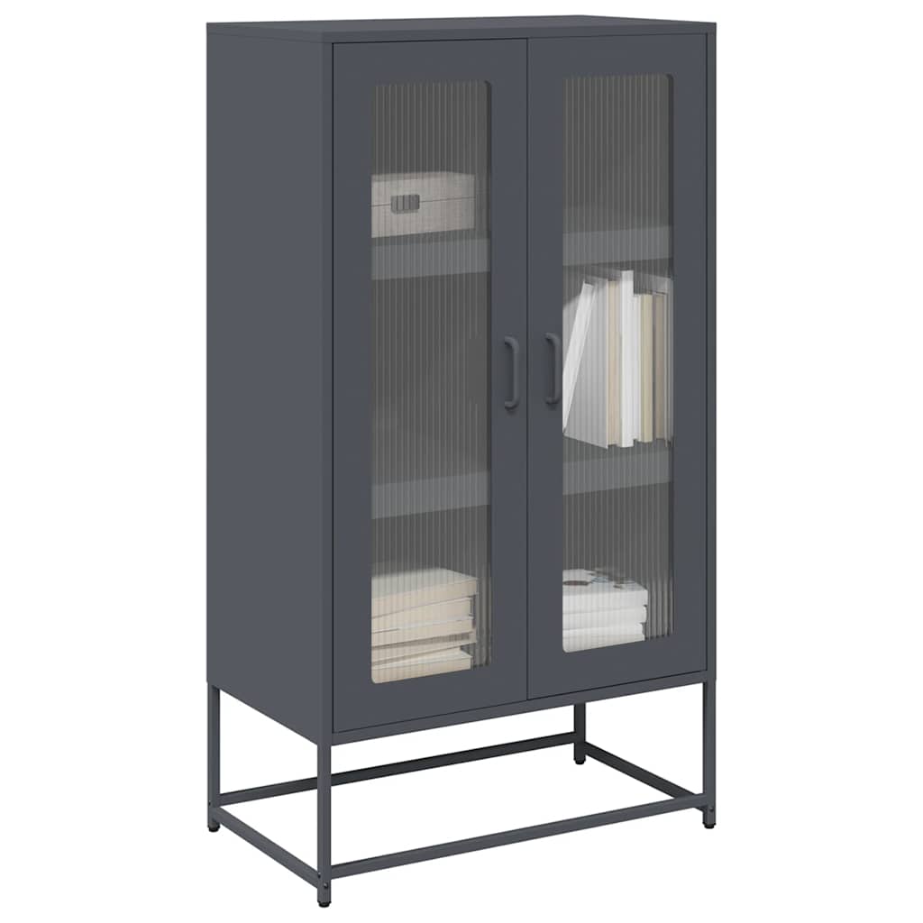 Buffet haut anthracite 68x39x123 cm acier - XIOS