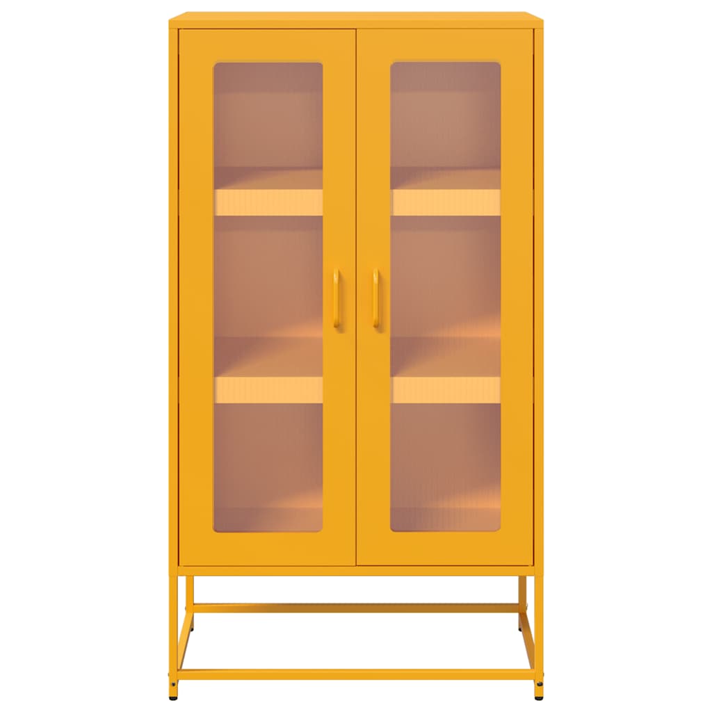Buffet haut jaune moutarde 68x39x123 cm acier - XIOS