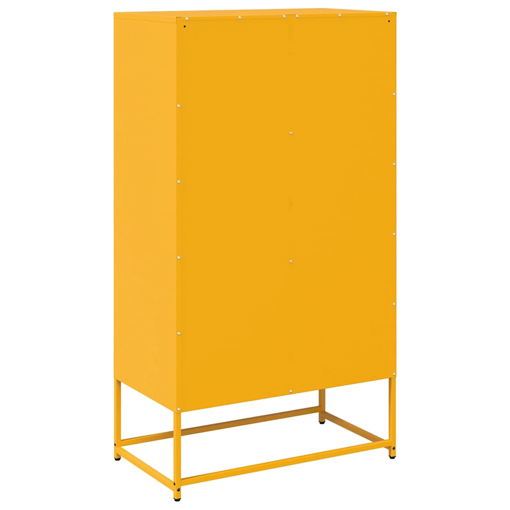 Buffet haut jaune moutarde 68x39x123 cm acier - XIOS