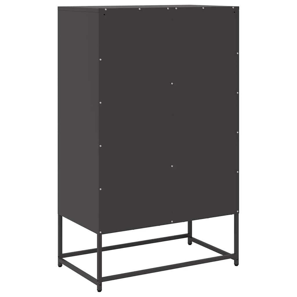Buffet haut noir 68x39x111,5 cm acier