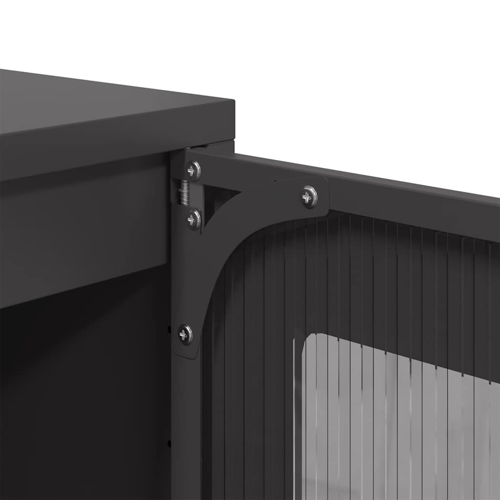 Buffet haut noir 68x39x111,5 cm acier - XIOS