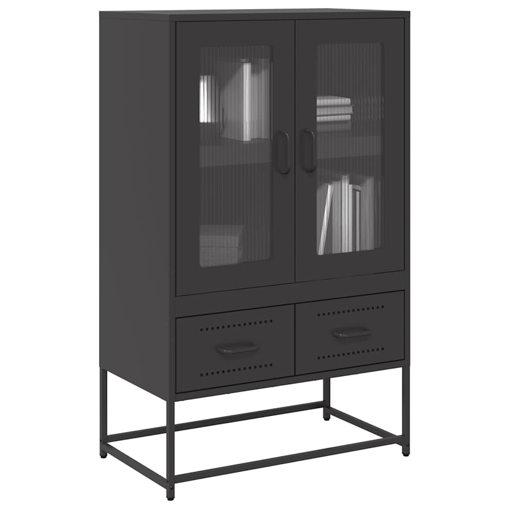 Buffet haut noir 68x39x111,5 cm acier