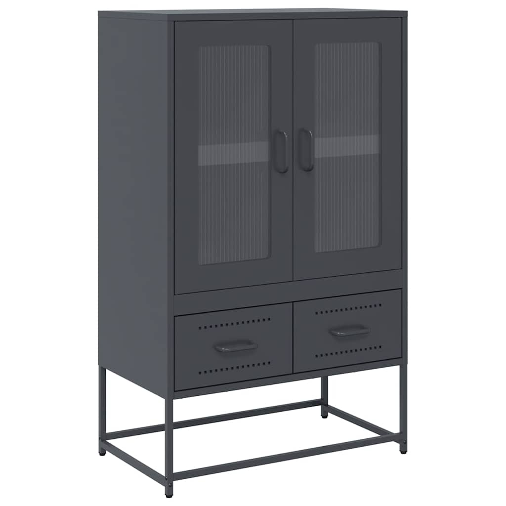 Buffet haut anthracite 68x39x111,5 cm acier