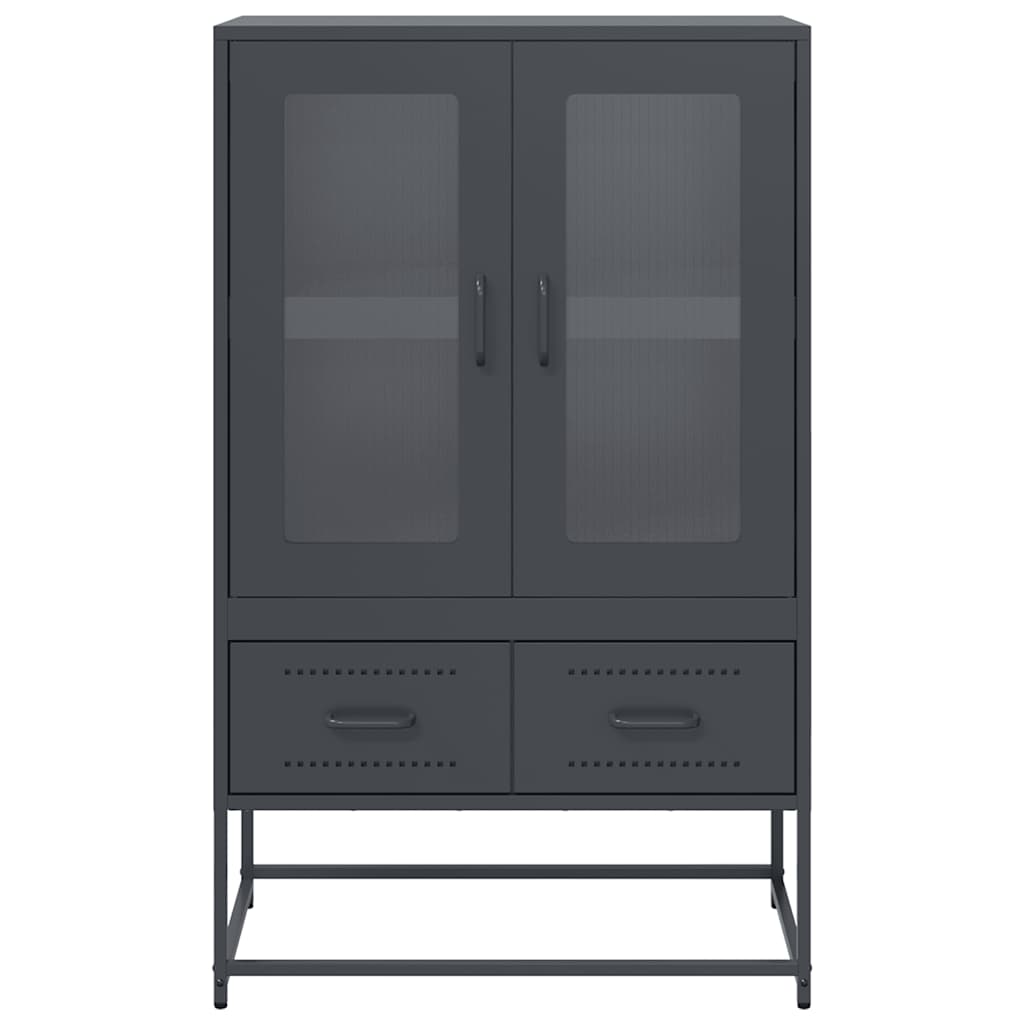 Buffet haut anthracite 68x39x111,5 cm acier