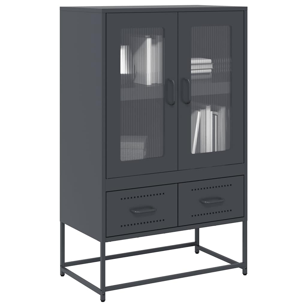 Buffet haut anthracite 68x39x111,5 cm acier