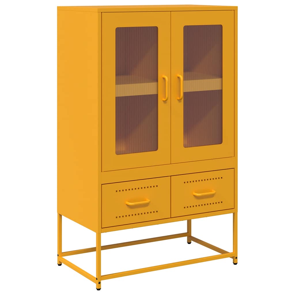 Buffet haut jaune moutarde 68x39x111,5 cm acier - XIOS