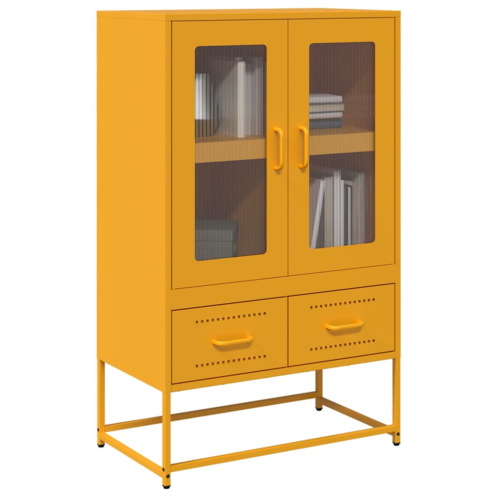 Buffet haut jaune moutarde 68x39x111,5 cm acier - XIOS