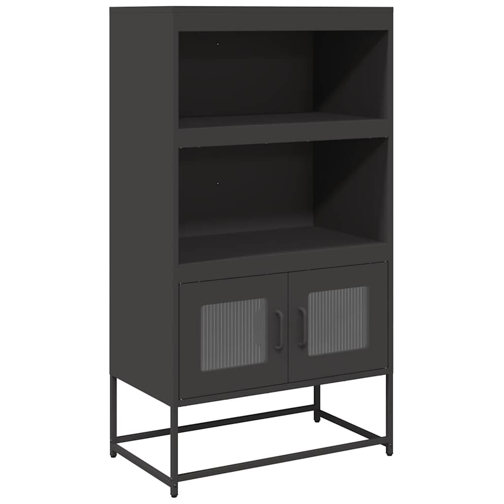 Buffet haut noir 68x39x123 cm acier - XIOS