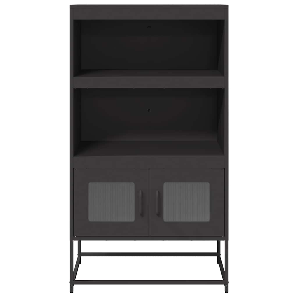 Buffet haut noir 68x39x123 cm acier - XIOS