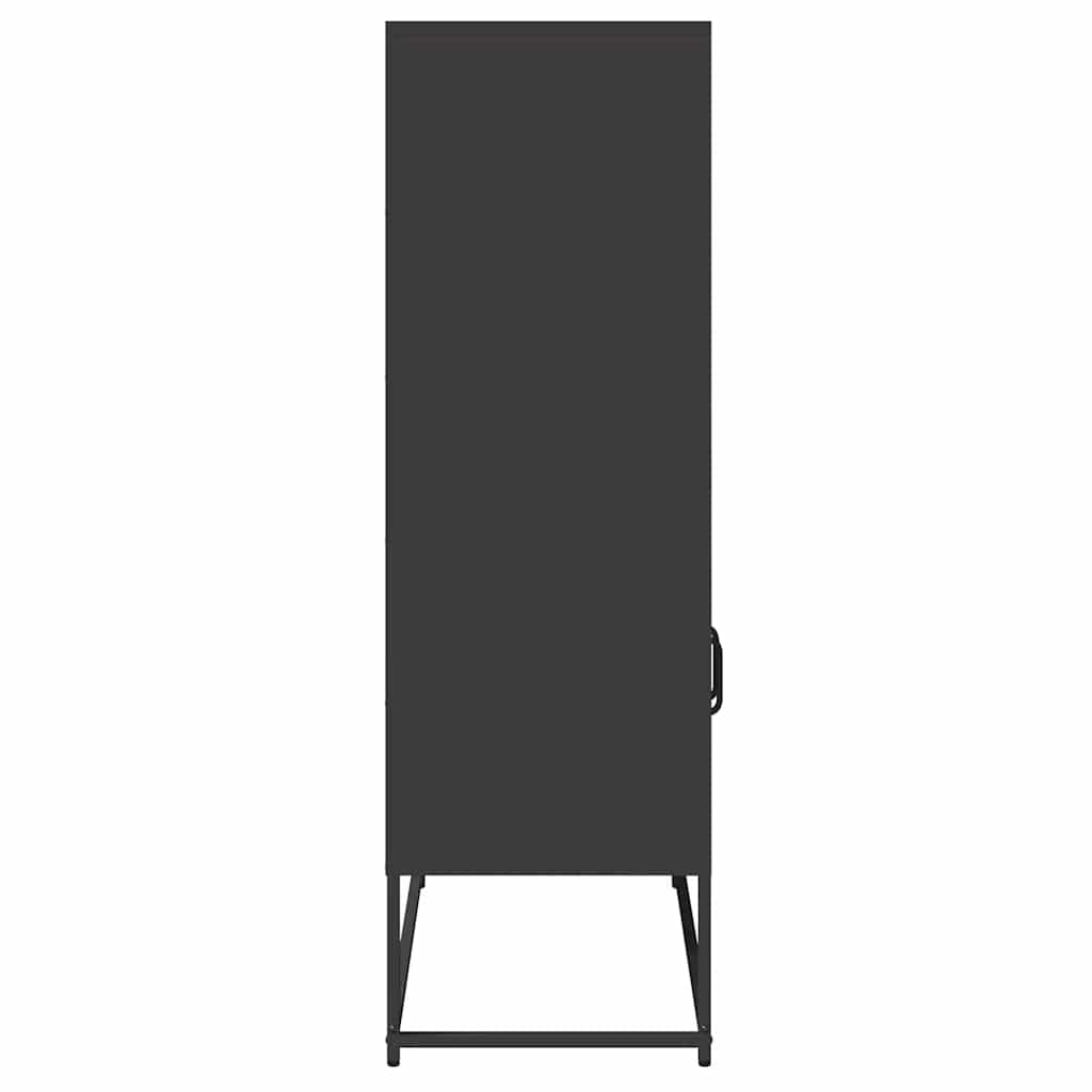 Buffet haut noir 68x39x123 cm acier - XIOS