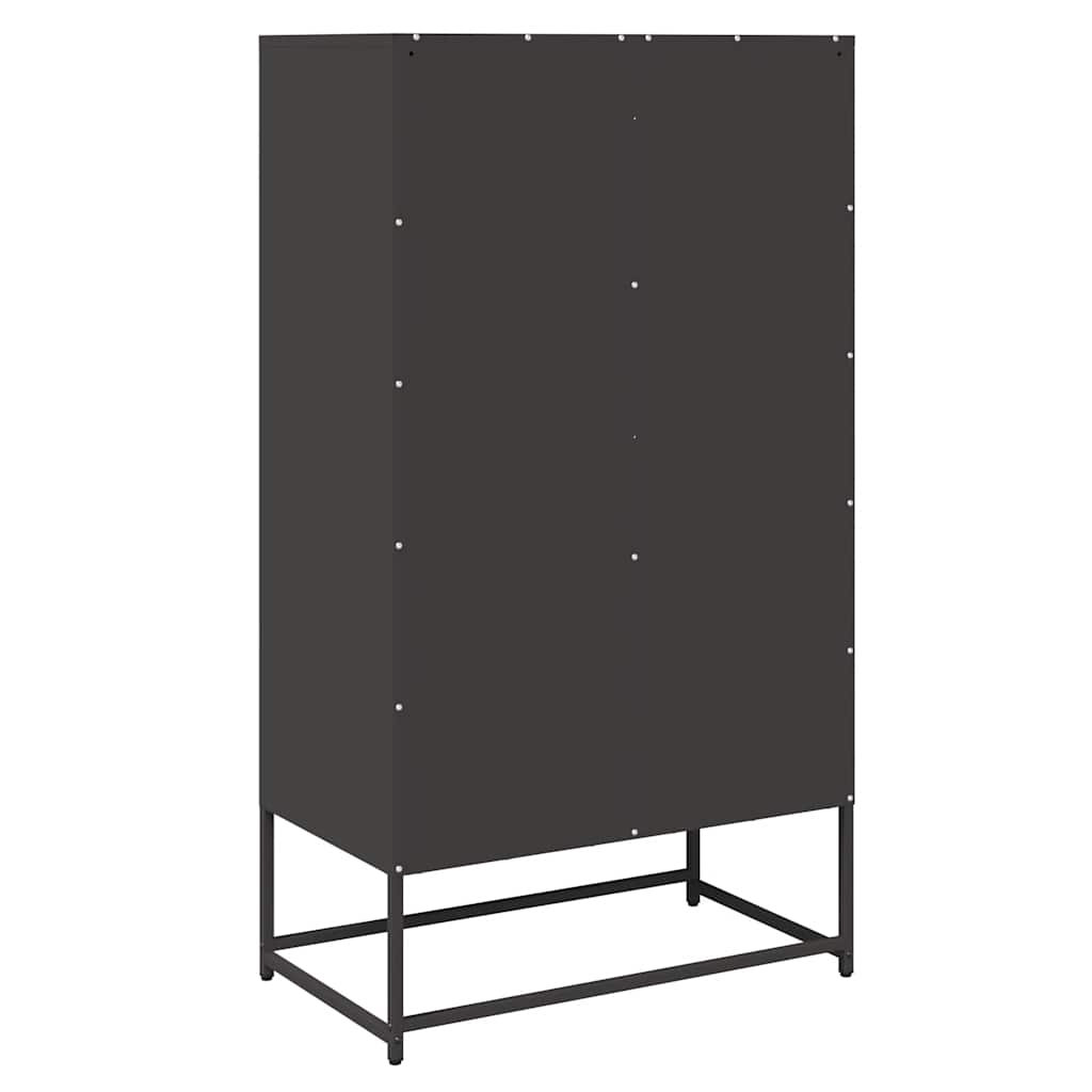 Buffet haut noir 68x39x123 cm acier - XIOS