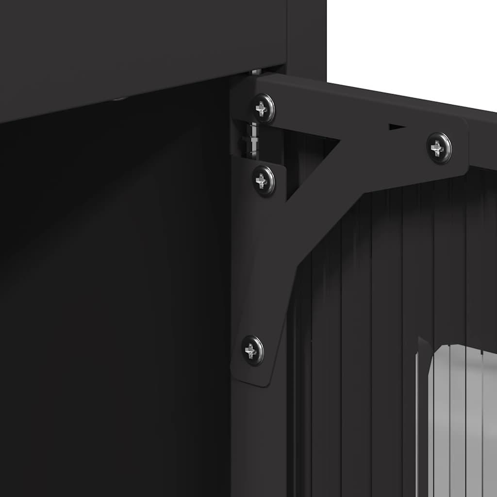 Buffet haut noir 68x39x123 cm acier - XIOS