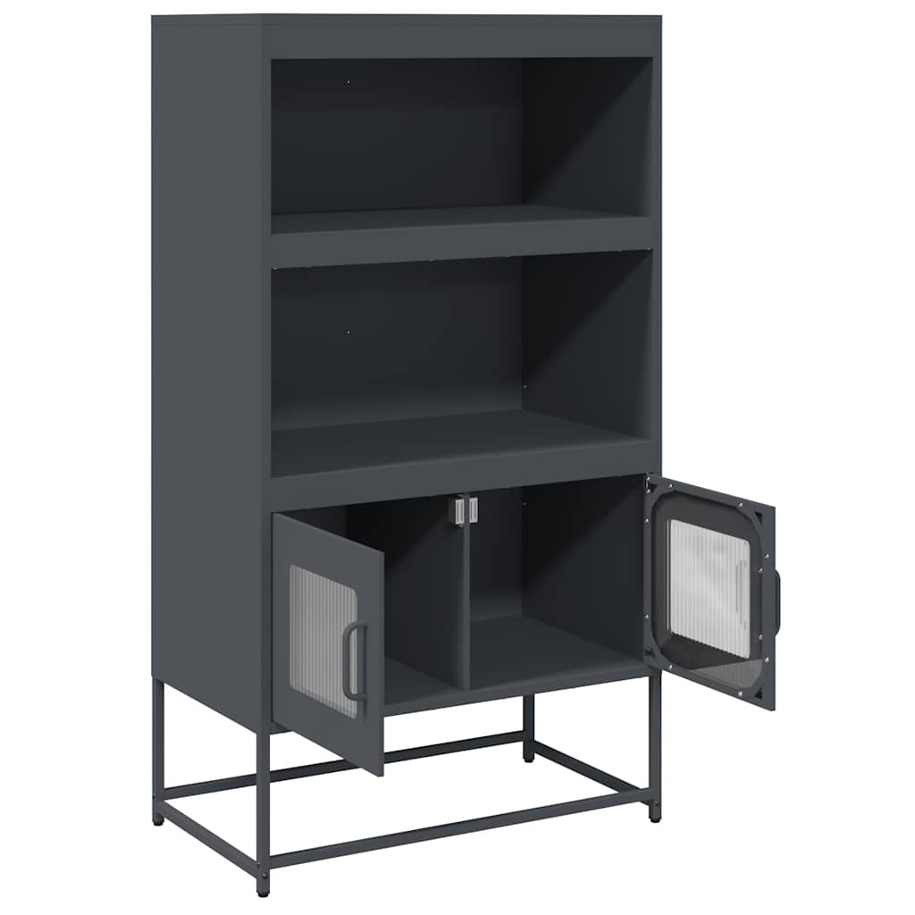 Buffet haut anthracite 68x39x123 cm acier - XIOS