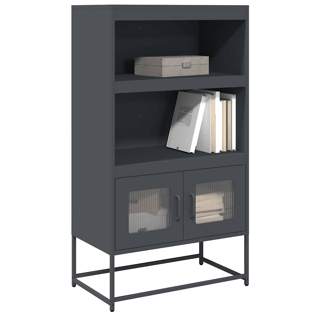 Buffet haut anthracite 68x39x123 cm acier - XIOS