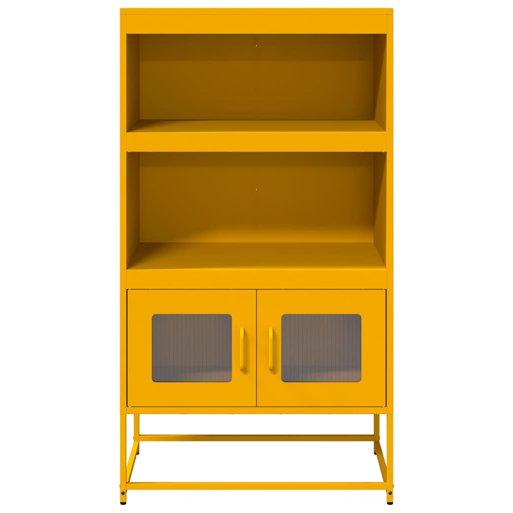 Buffet haut jaune moutarde 68x39x123 cm acier - XIOS