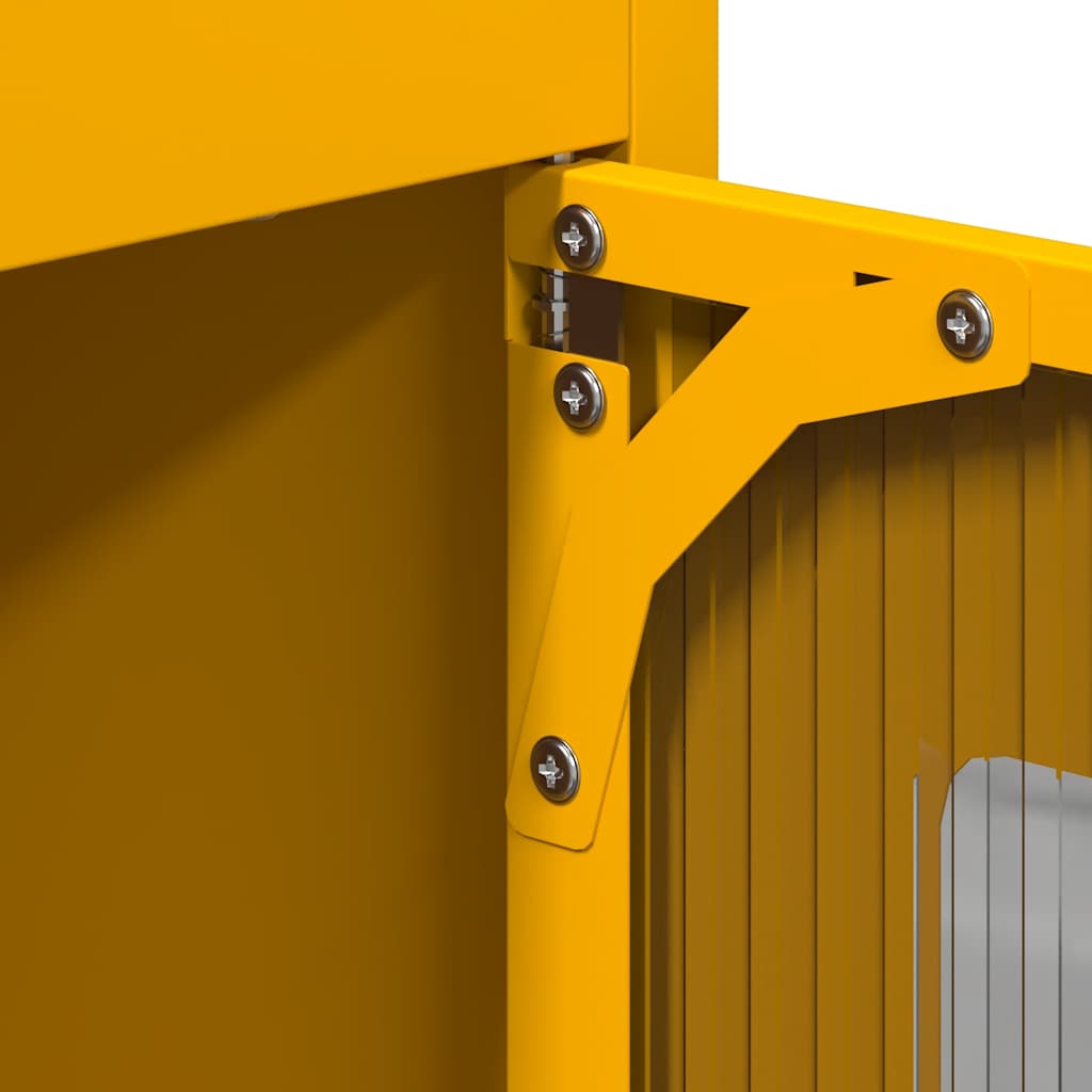 Buffet haut jaune moutarde 68x39x123 cm acier - XIOS