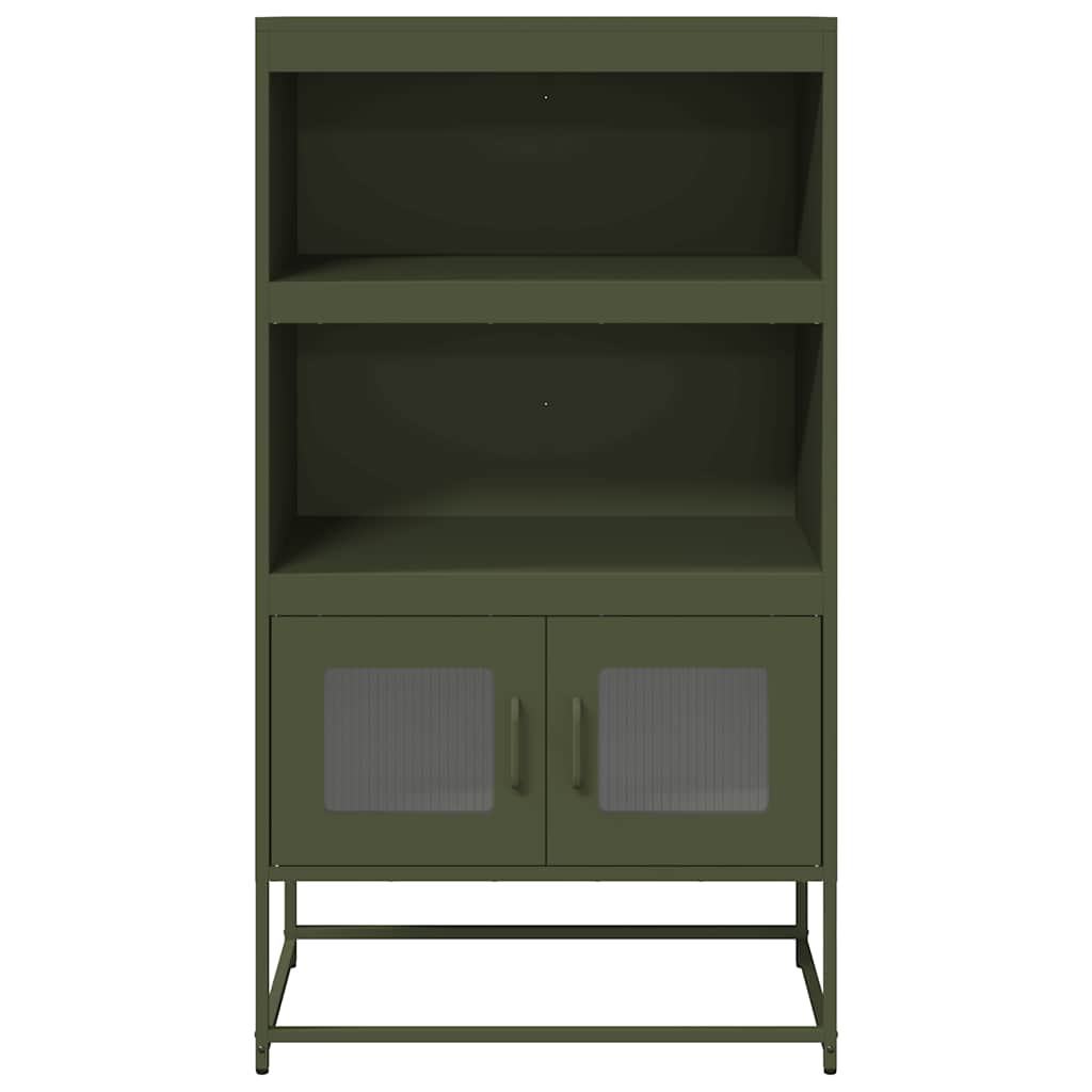 Buffet haut vert olive 68x39x123 cm acier - XIOS