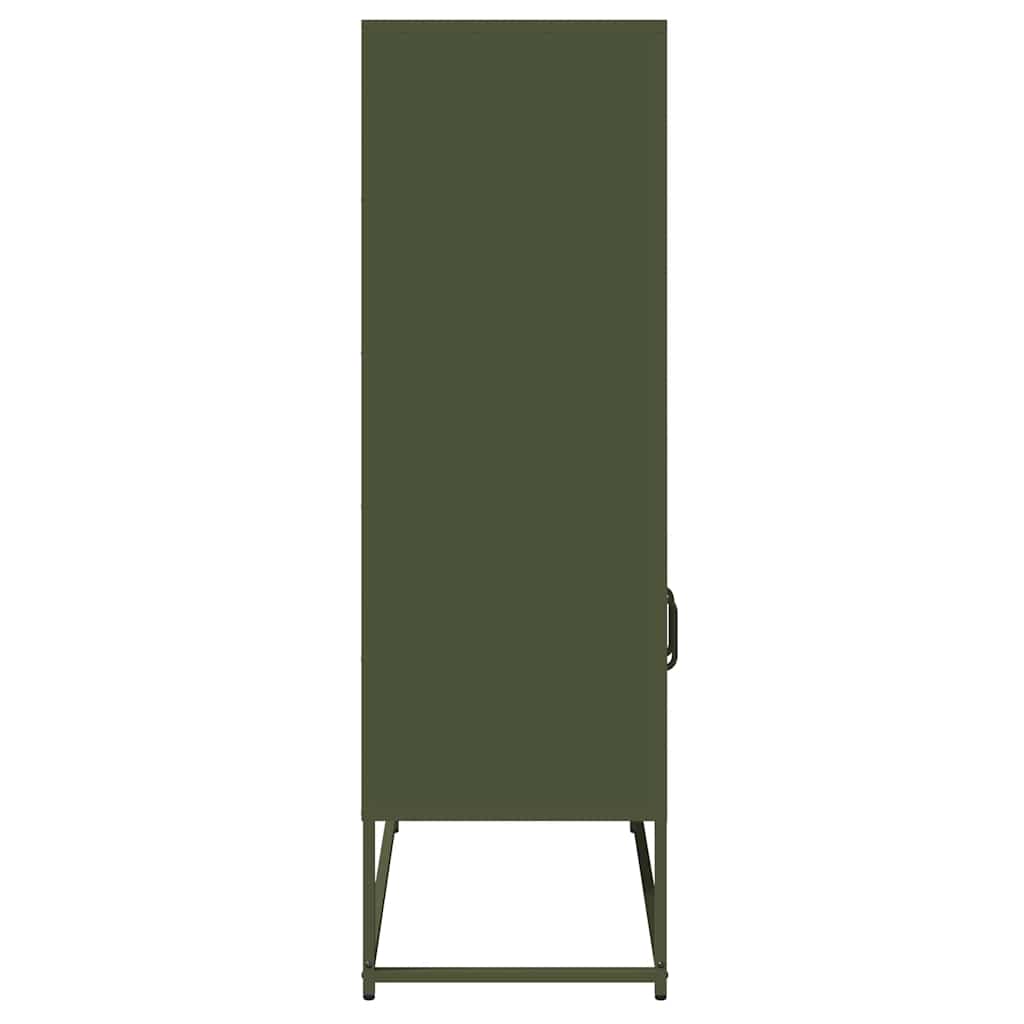 Buffet haut vert olive 68x39x123 cm acier - XIOS